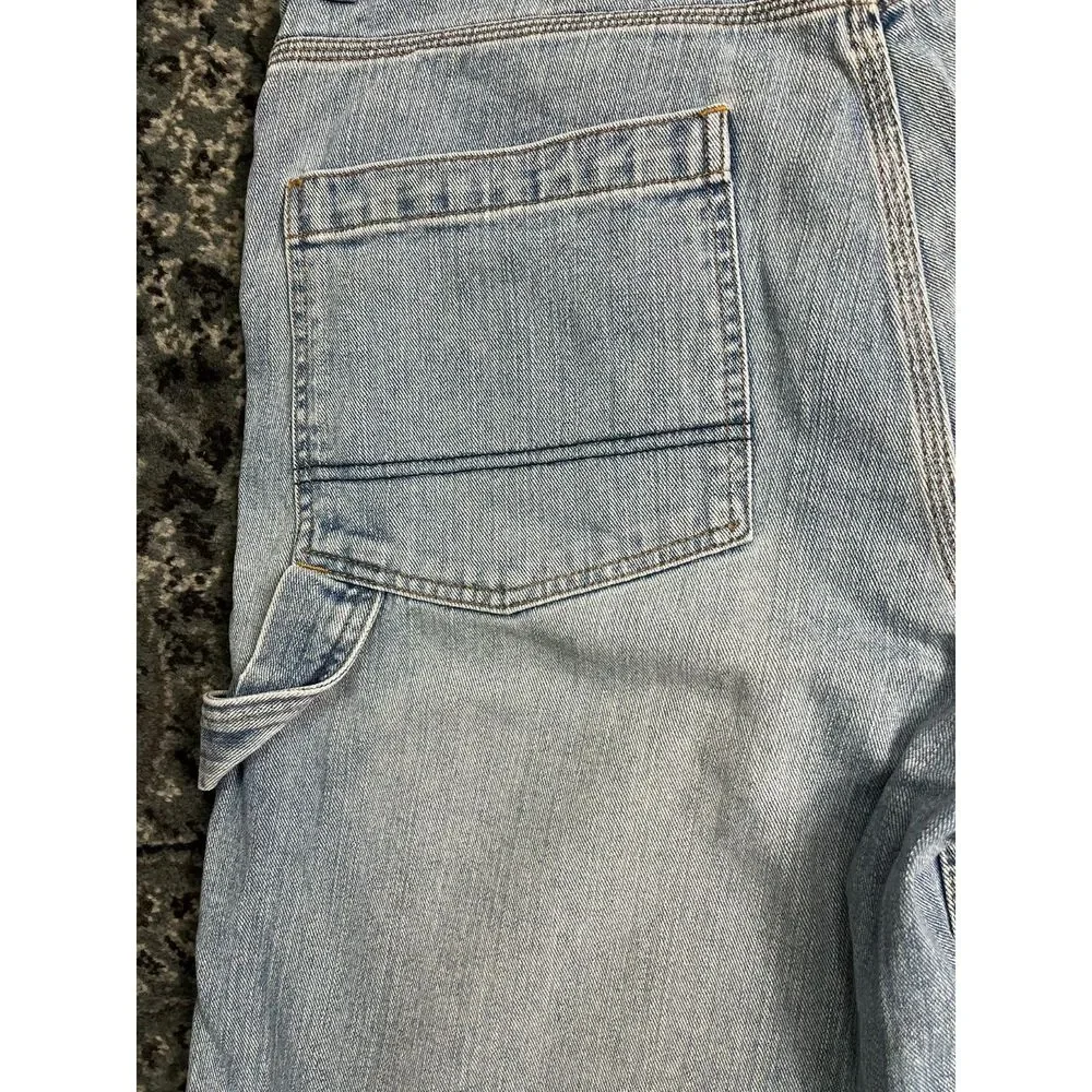 Vintage Urban Pipeline Men Jean Denim Light Blue Carpenter Shorts Size 36